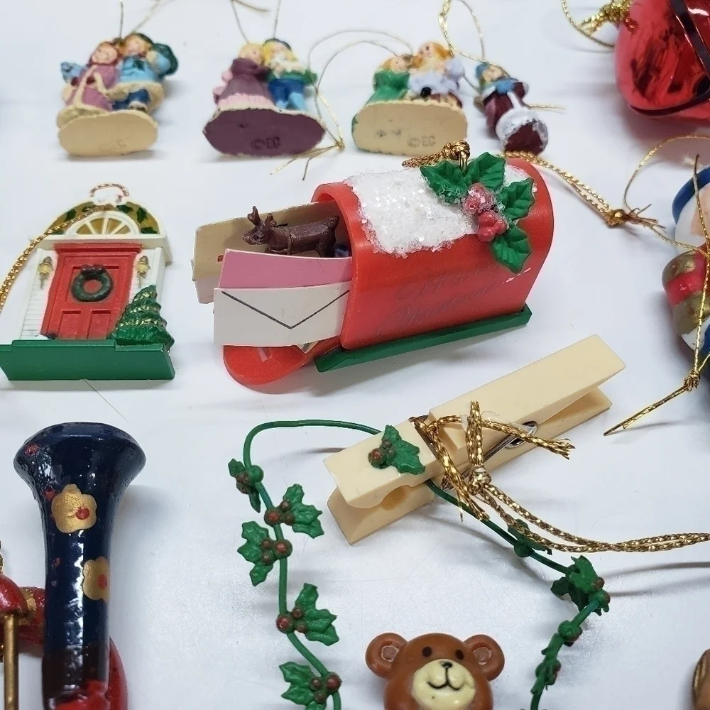 VINTAGE Mini Miniature Ornament Lot Nutcracker Bear Carolers Ceramic